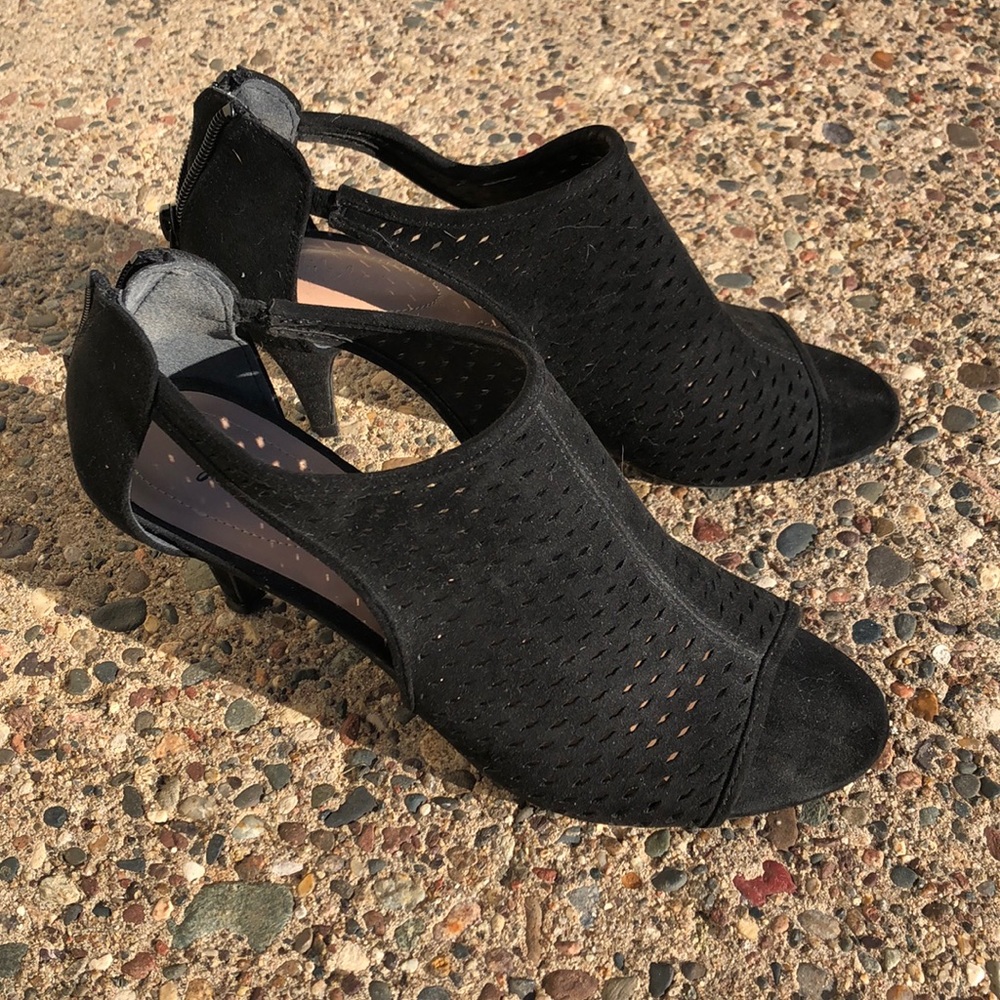 Style & Co Black Open Toe Bootie
